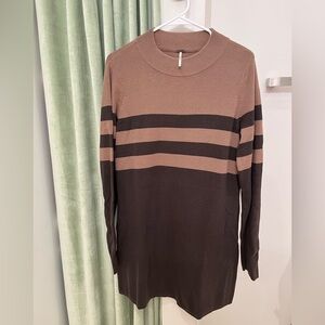 free people sweater colorblock stripe dress tunic